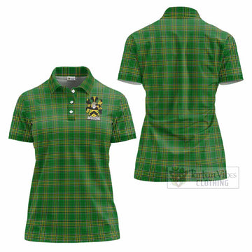Ouseley Irish Clan Tartan Women's Polo Shirt with Coat of Arms - Tartan Vibes Clothing