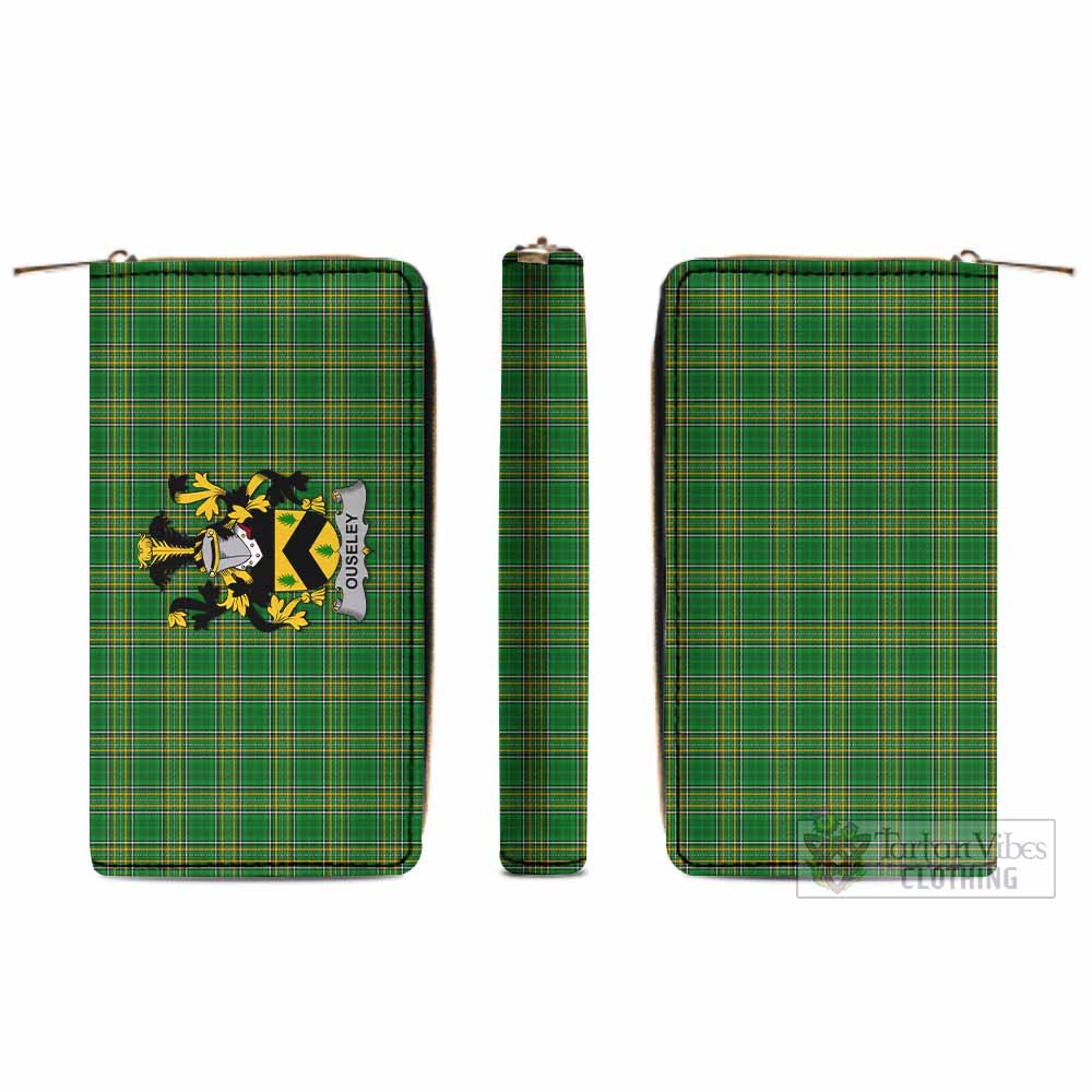 Ouseley Irish Clan Tartan Women's Leather Wallet with Coat of Arms - Tartan Vibes Clothing