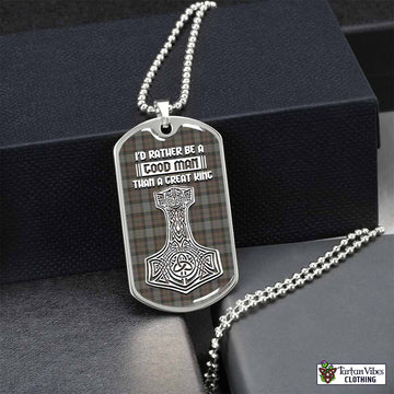 Outlander Tartan Dog Tag Necklace Viking Mjolnir Style Silver No - Tartan Vibes Clothing
