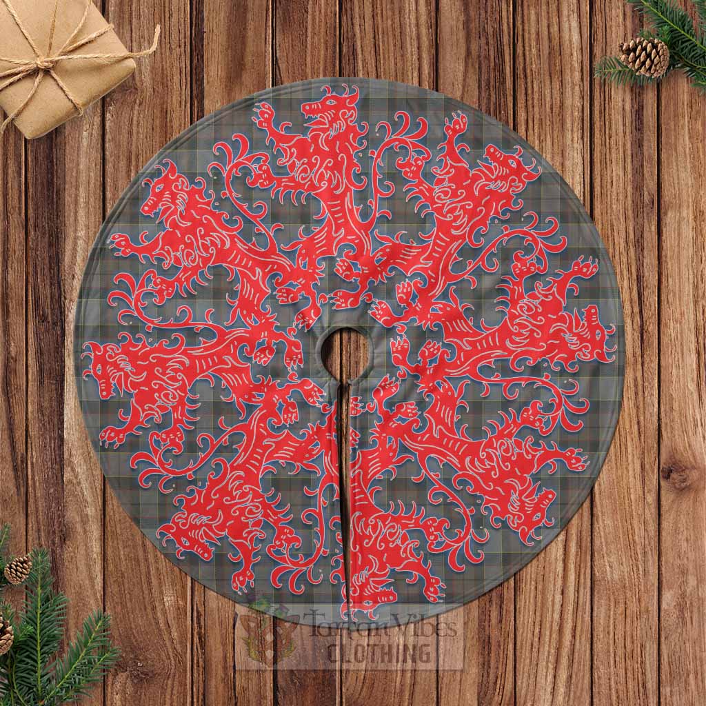 Outlander Tartan Christmas Tree Skirt Lion Rampant Style Casual Tree Skirts - Tartan Vibes Clothing
