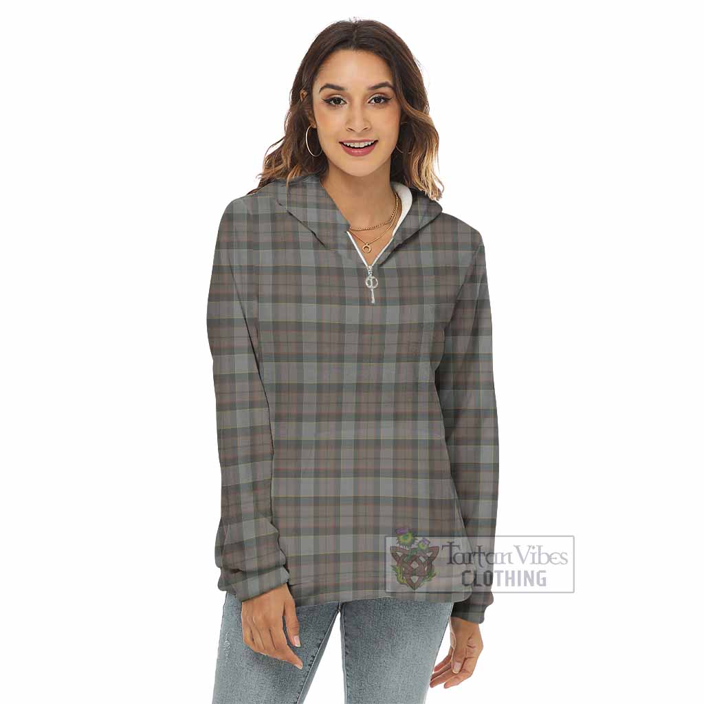Outlander Tartan Women's Borg Fleece Hoodie with Half Zip - Tartan Vibes Clothing