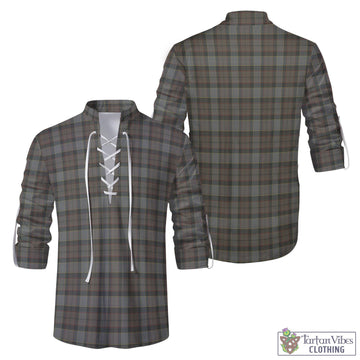 Outlander Tartan Men's Scottish Traditional Jacobite Ghillie Kilt Shirt