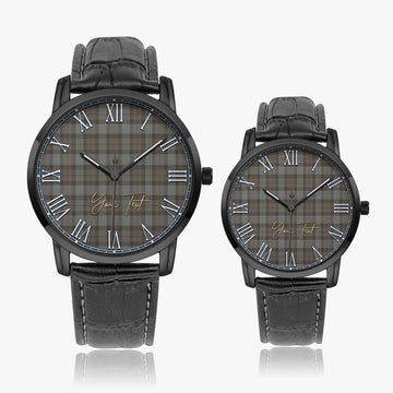 Outlander Fraser Tartan Personalized Your Text Leather Trap Quartz Watch