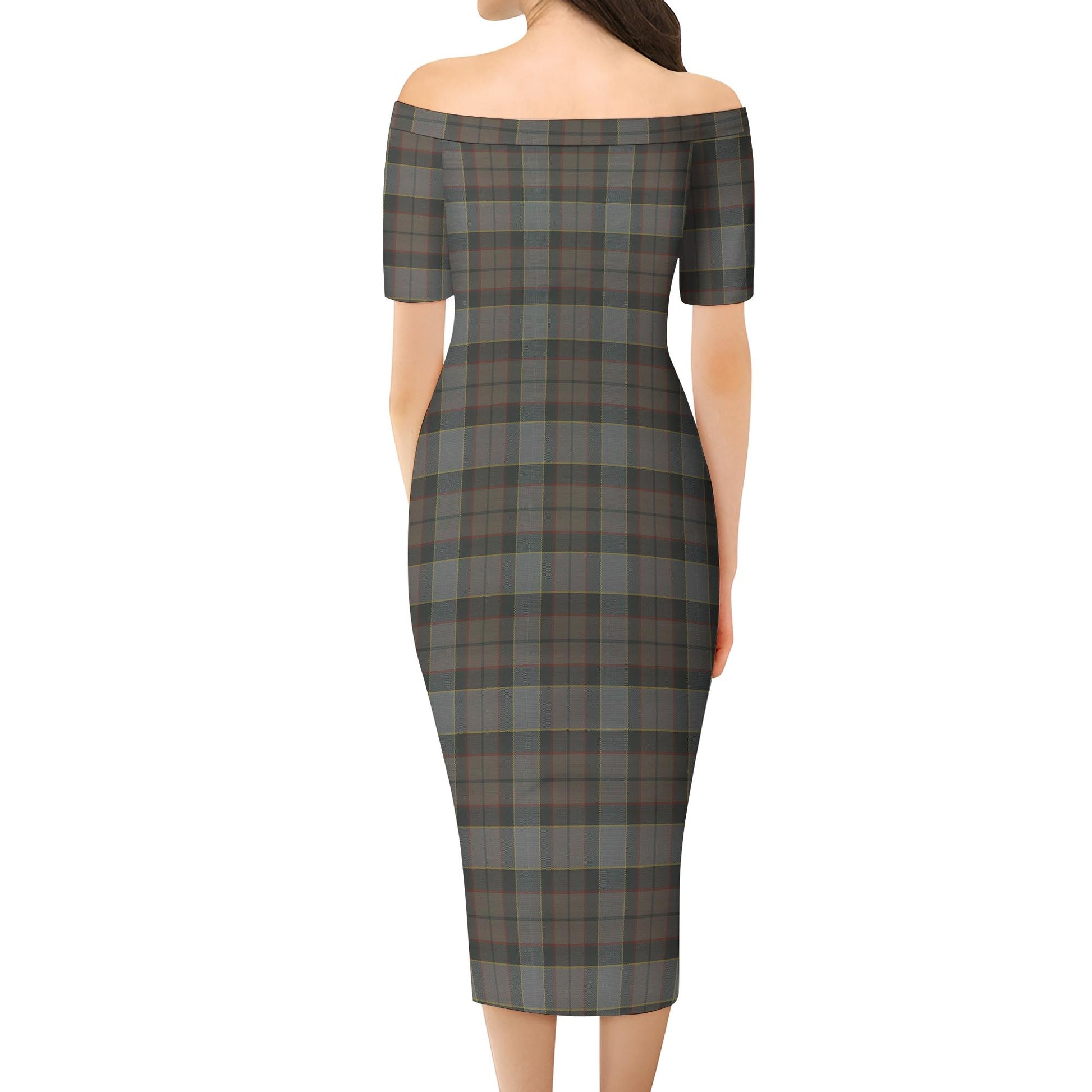 Outlander Fraser Tartan Off Shoulder Lady Dress - Tartanvibesclothing