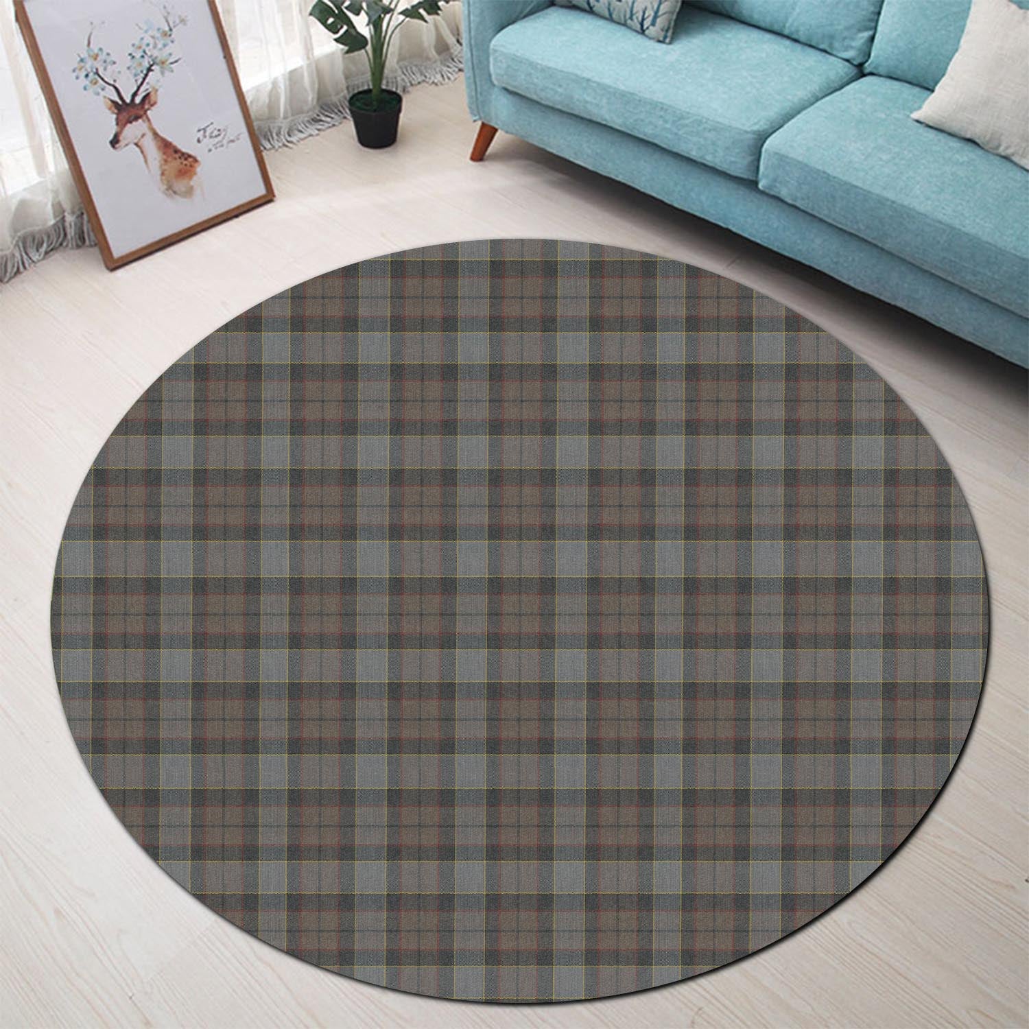 outlander-fraser-tartan-round-rug