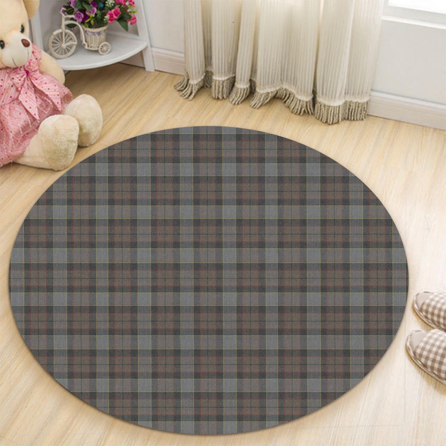 outlander-fraser-tartan-round-rug