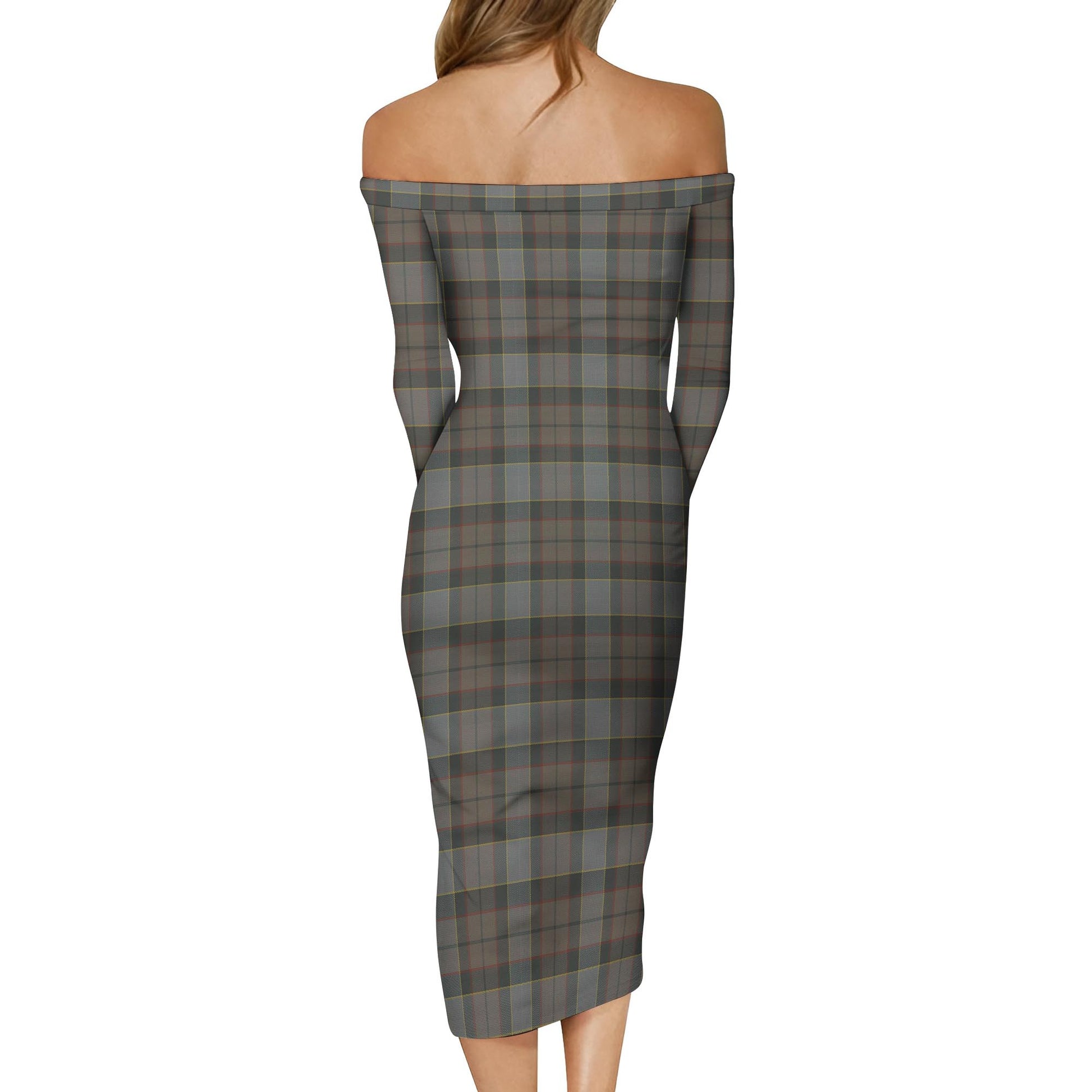 Outlander Fraser Tartan Off Shoulder Lady Dress - Tartanvibesclothing