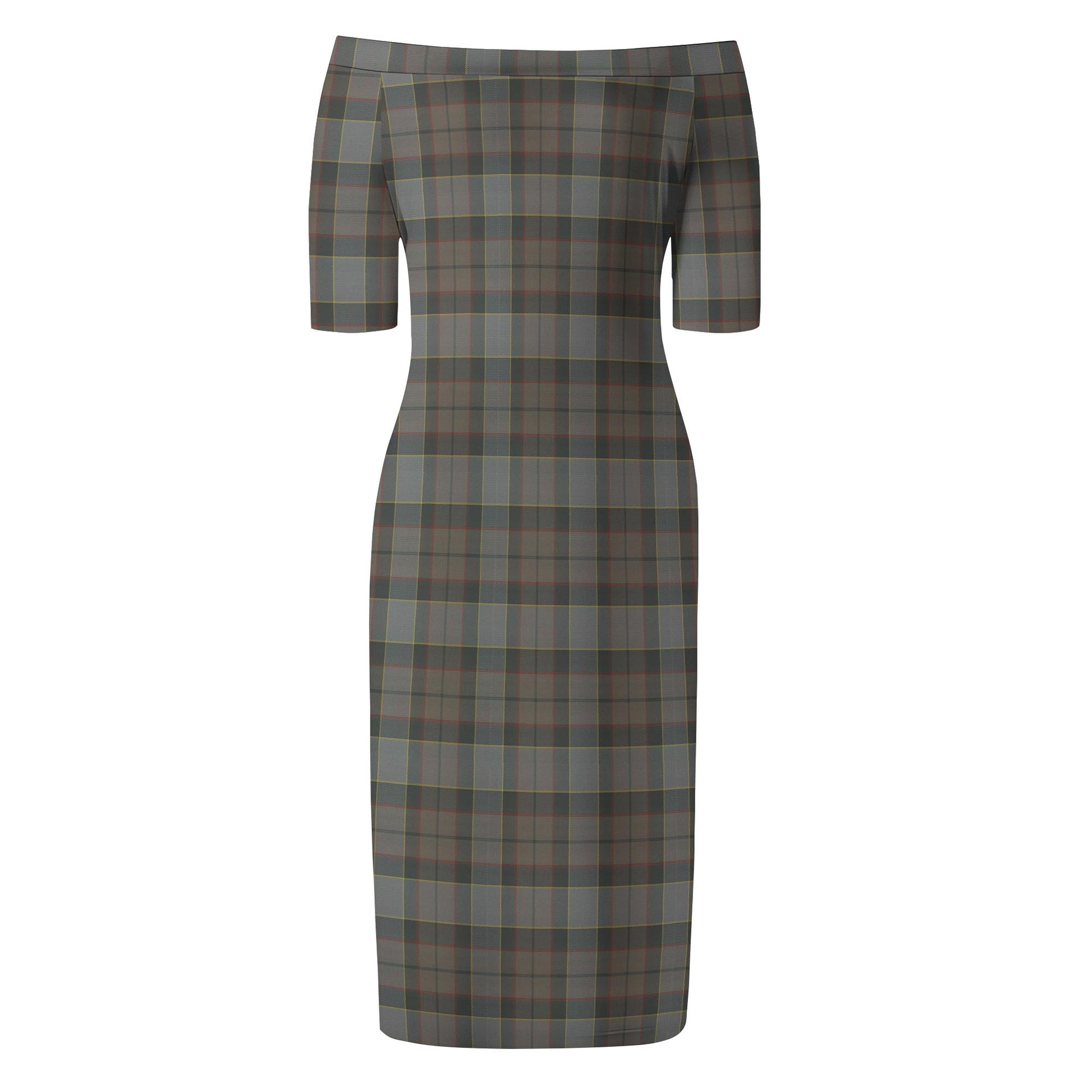 Outlander Fraser Tartan Off Shoulder Lady Dress - Tartanvibesclothing