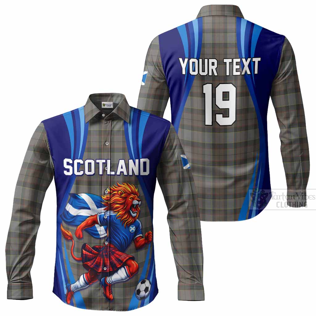 Outlander Fraser Scotland Football Tartan Long Sleeve Button Shirts Lion Mascot Go Scottish Men's Shirt - Tartan Vibes Clothing