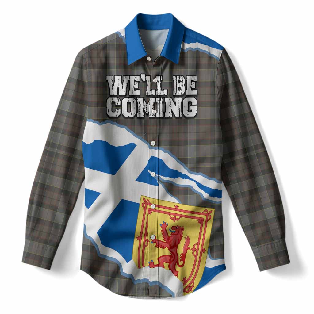 Outlander Fraser Scotland Football Tartan Women Casual Shirt We'll Be Coming