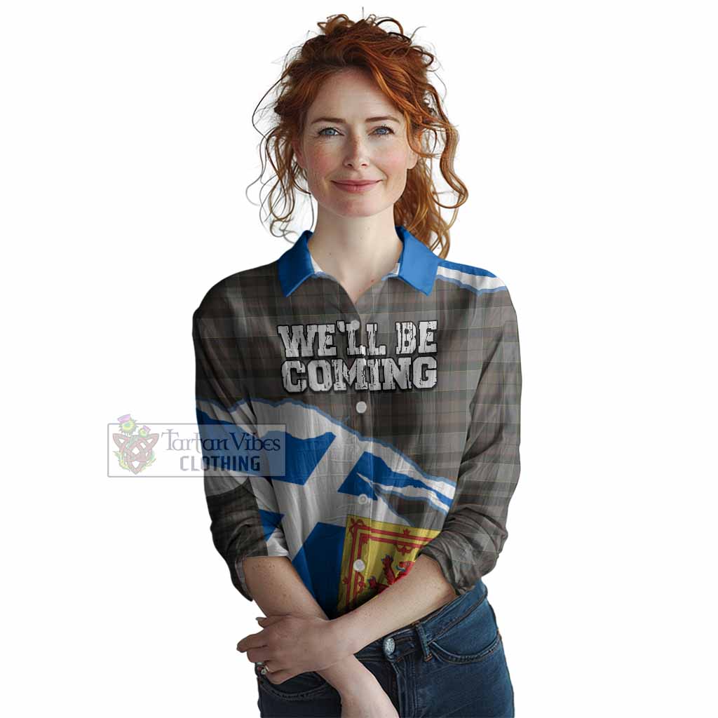Outlander Fraser Scotland Football Tartan Women Casual Shirt We'll Be Coming