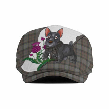 Outlander Fraser Scottish Terrier Tartan Flat Cap, Jeff Cap Thistle Heritage Art
