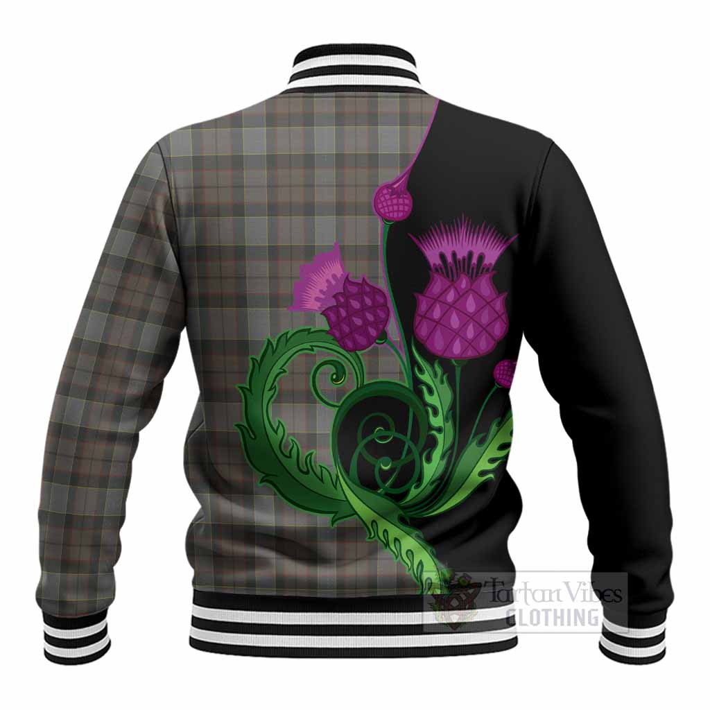 Outlander Fraser Tartan Baseball Jacket Traditional Scottish Thistle