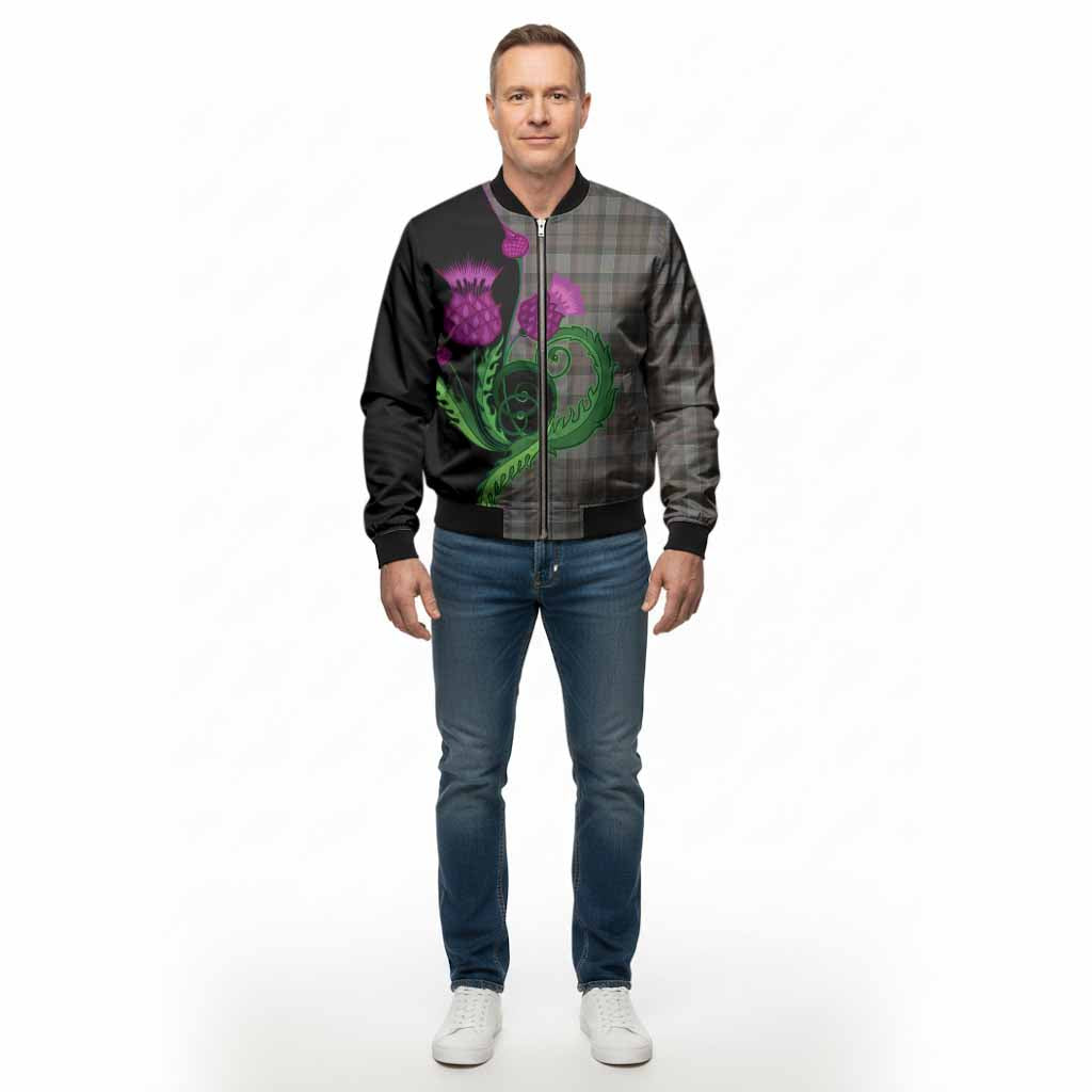 Outlander Fraser Tartan Bomber Jacket Traditional Scottish Thistle