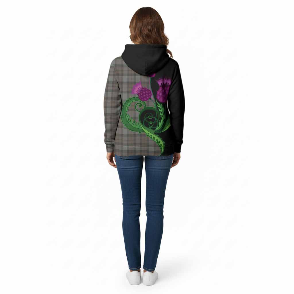 Outlander Fraser Tartan Cotton Hoodie Traditional Scottish Thistle