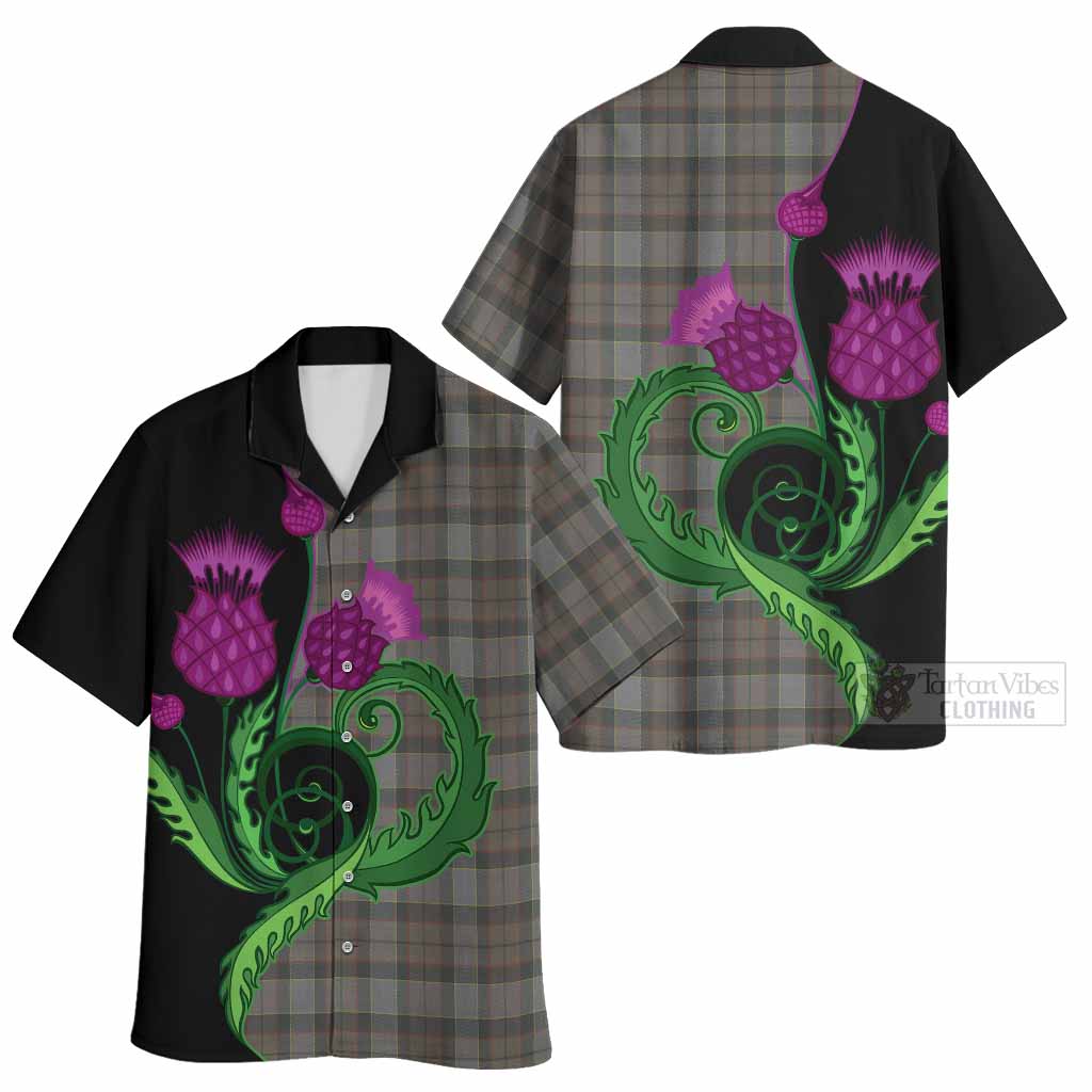 Outlander Fraser Tartan Hawaiian Shirt Traditional Scottish Thistle