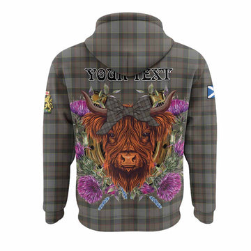 Outlander Fraser Tartan Hoodie Scottish Thistle Heilan Coo