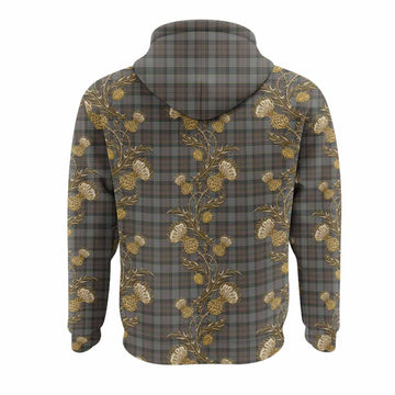 Outlander Fraser Tartan Hoodie Seamless Scottish Thistle Flowers