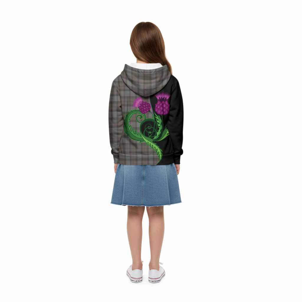 Outlander Fraser Tartan Kid Hoodie Traditional Scottish Thistle