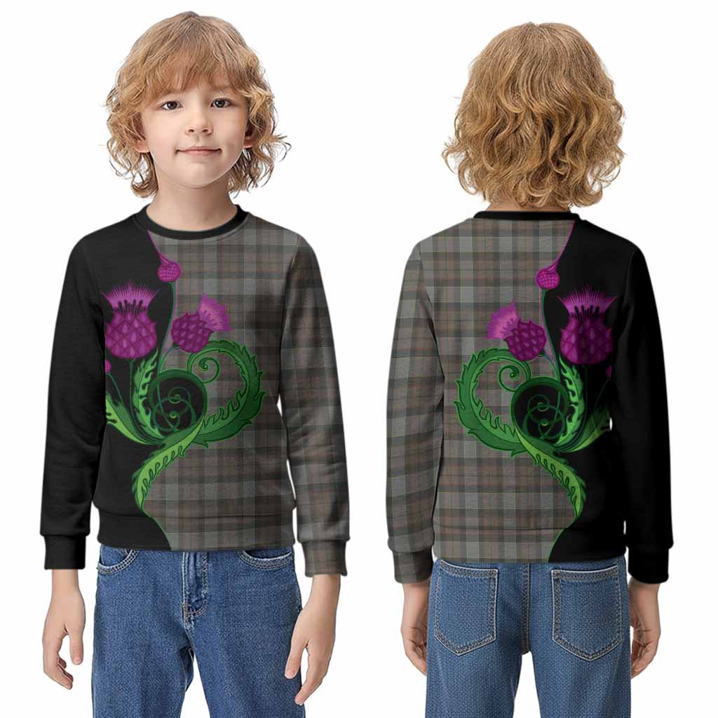 Outlander Fraser Tartan Kid Knitted Sweatshirt Traditional Scottish Thistle