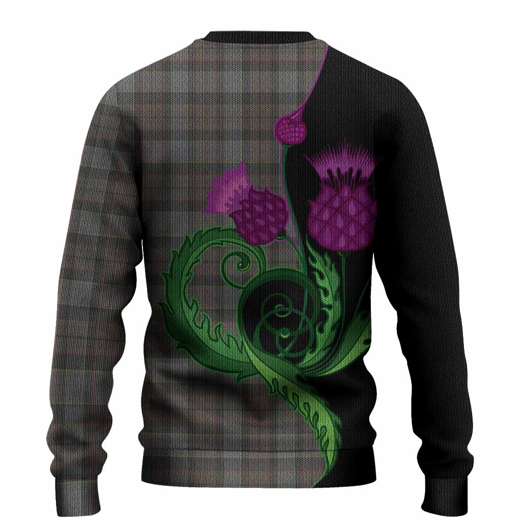 Outlander Fraser Tartan Knitted Sweater Traditional Scottish Thistle