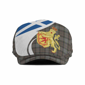 Outlander Fraser Tartan Lion Rampant Flat Cap, Jeff Cap Classic Scottish Style
