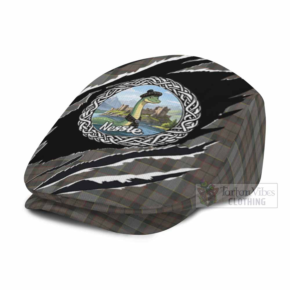 Outlander Fraser Tartan Loch Ness Monster Flat Cap, Jeff Cap Celtic Knot Nessie Art