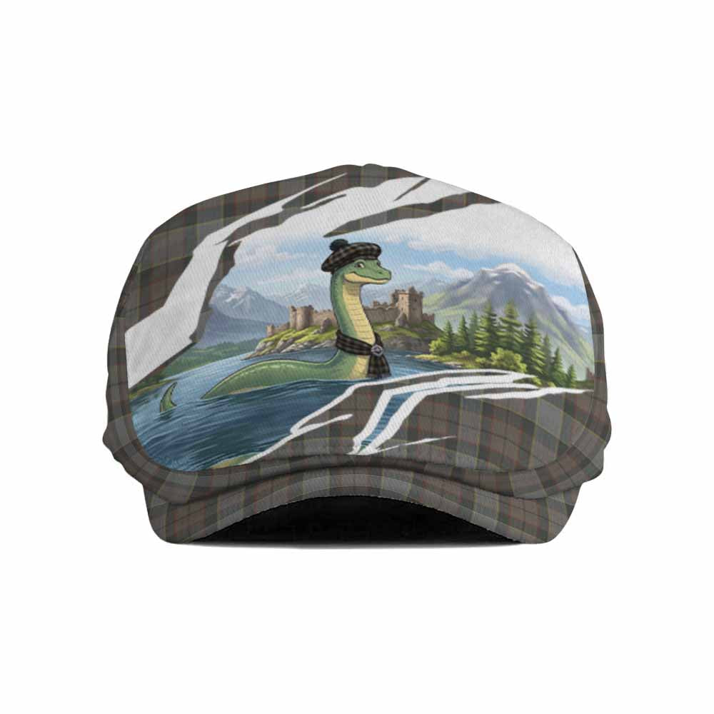 Outlander Fraser Tartan Loch Ness Monster Scottish Heritage Art Flat Cap, Jeff Cap