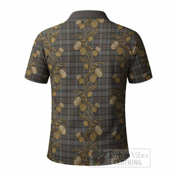 Outlander Fraser Tartan Polo Shirt Seamless Scottish Thistle Flowers