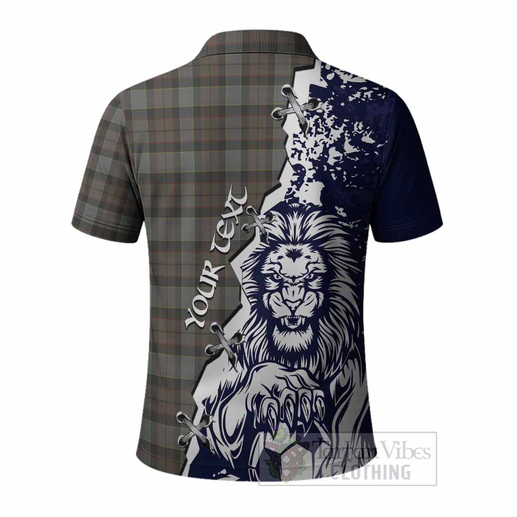 Outlander Fraser Tartan Scottish Polo Shirt Angry Lion With Soccer Ball Style