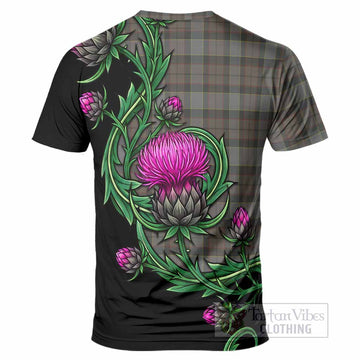 Outlander Fraser Tartan T-Shirt Resilient Scottish Thistle