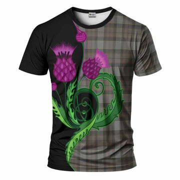 Outlander Fraser Tartan T-Shirt Traditional Scottish Thistle