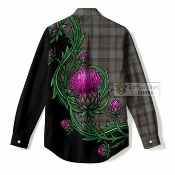 Outlander Fraser Tartan Women Casual Shirt Resilient Scottish Thistle