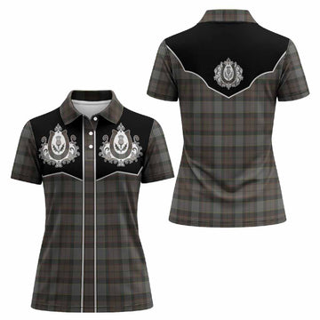 Outlander Fraser Tartan Women Polo Shirt Horseshoe Ornament - Tartan Vibes Clothing
