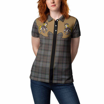 Outlander Fraser Tartan Women Polo Shirt Rodeo Unicorn Retro Style
