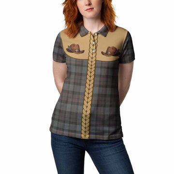 Outlander Fraser Tartan Women Polo Shirt Wee Coo Cowboy Cute Style
