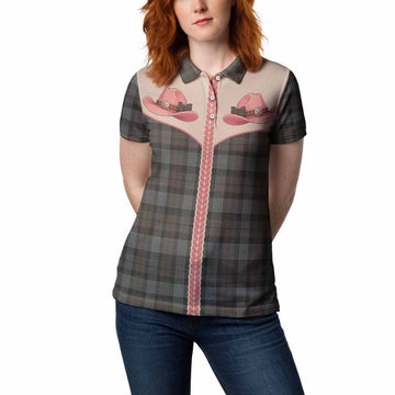 Outlander Fraser Tartan Women Polo Shirt Wee Coo Cowgirl Cute Style Women - Tartan Vibes Clothing