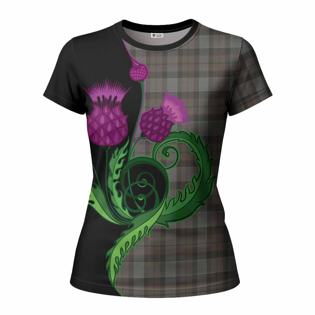 Outlander Fraser Tartan Women T shirt Traditional Scottish Thistle