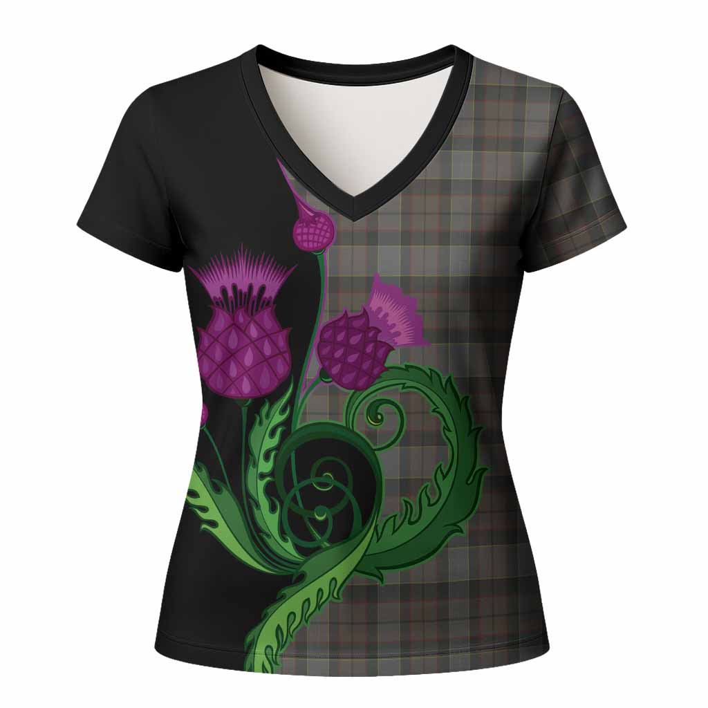 Outlander Fraser Tartan Women T shirt Traditional Scottish Thistle