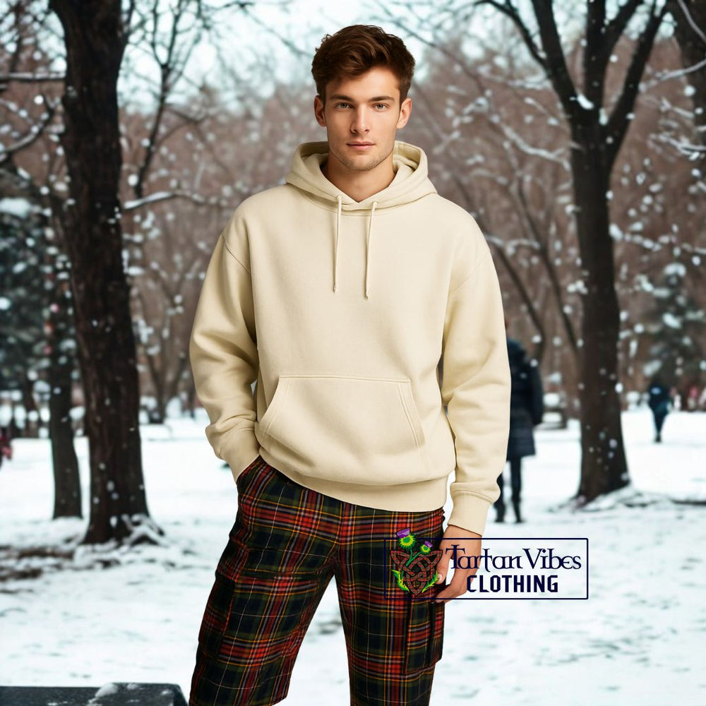 Puffer Jacket with Beanie and Grey Tartan Joggers Pants 