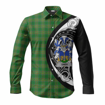 Tartan Vibes Clothing Owen Irish Clan Long Sleeve Button Shirt Celtic Circle Style