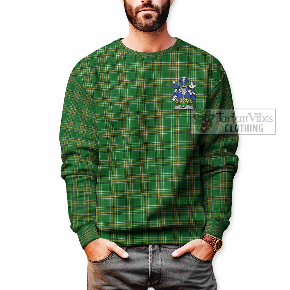 Tartan Vibes Clothing Owen Irish Clan Tartan Sweatshirt with Coat of Arms