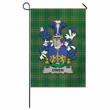 Owen Irish Clan Tartan Garden Flag with Coat of Arms