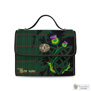 Tartan Vibes Clothing Owen of Wales Tartan Waterproof Canvas Bag with Scotland Map and Thistle Celtic Accents