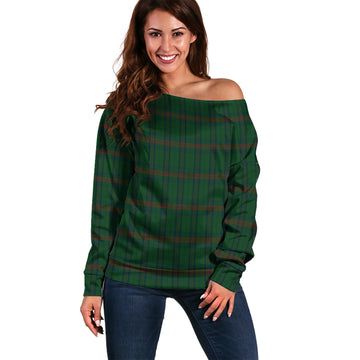 Owen of Wales Tartan Off Shoulder Women Sweater