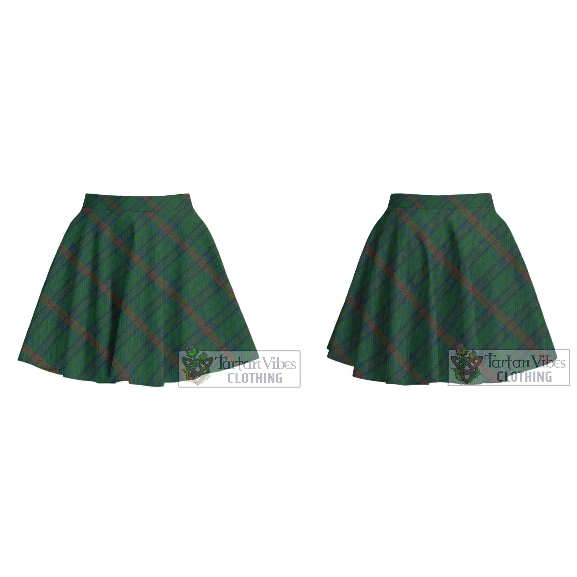 Owen of Wales Tartan Women's Plated Mini Skirt Cross Style - Tartan Vibes Clothing