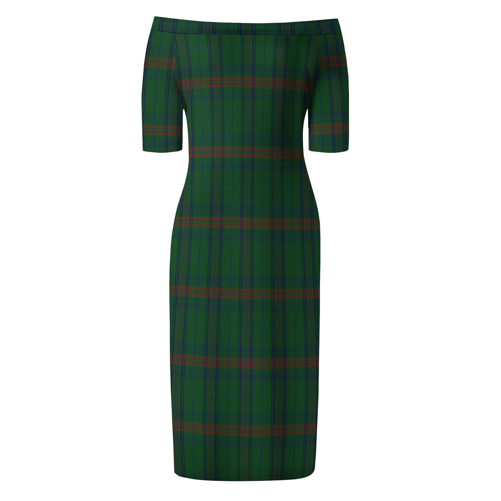 Owen of Wales Tartan Off Shoulder Lady Dress - Tartanvibesclothing