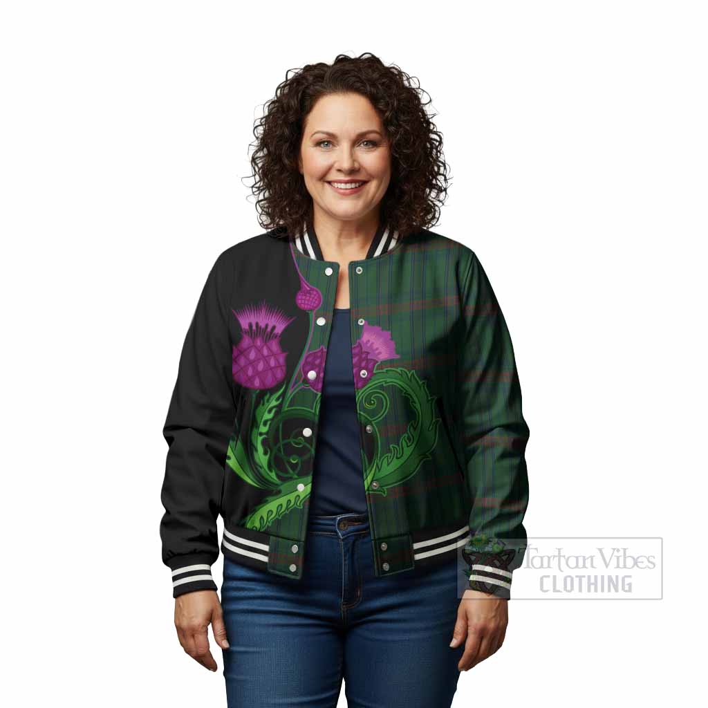 Owen of Wales Tartan Baseball Jacket Traditional Scottish Thistle