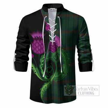 Owen of Wales Tartan Ghillie Shirt Traditional Scottish Thistle