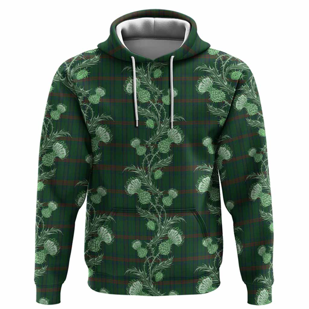 Owen of Wales Tartan Hoodie Seamless Scottish Thistle Flowers